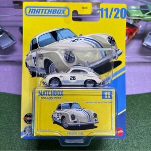 Matchbox Collectors Porsche 356A White and Blue Toy Car